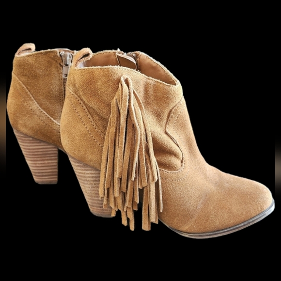 Steve Madden leather Fringe Ankle western boots size 6 M brown - Picture 3 of 17